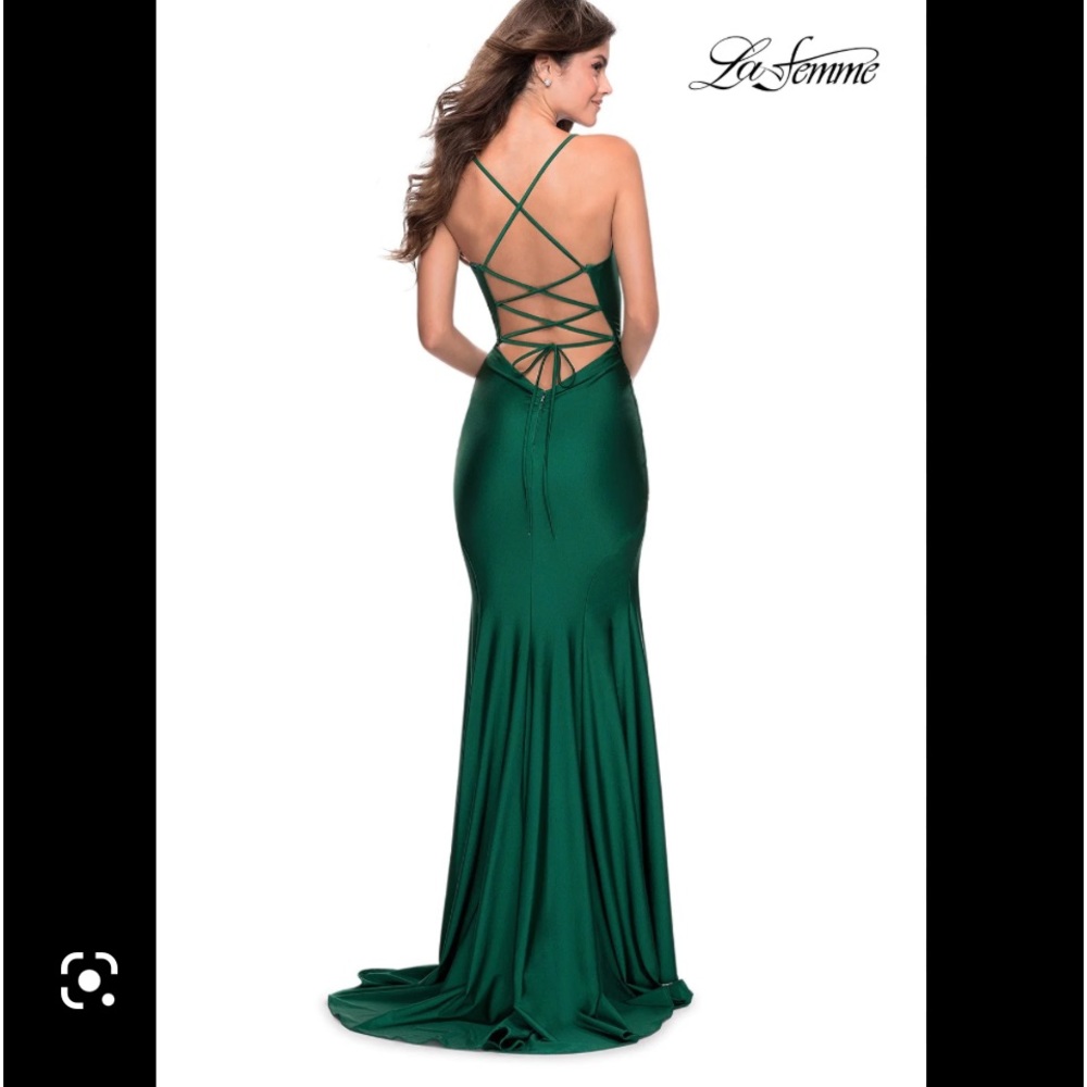Envious Couture Emerald Green Prom Dress - Picture 4 of 5
